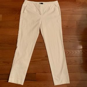 White Textured cotton pants
